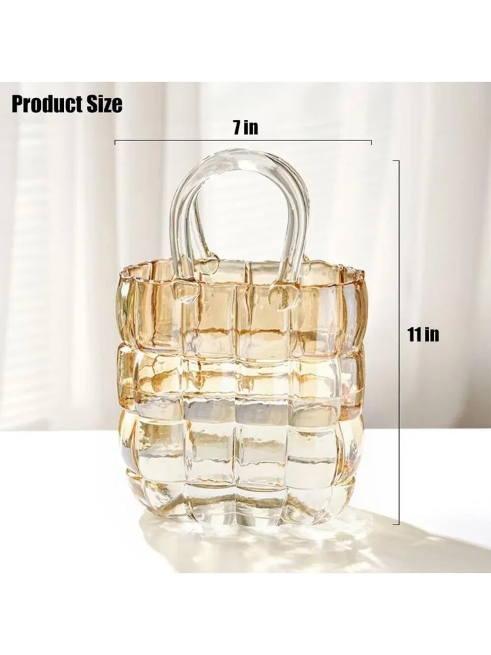 Elegant Purse Design Glass Vase - Unique Handheld Flower Holder for Home